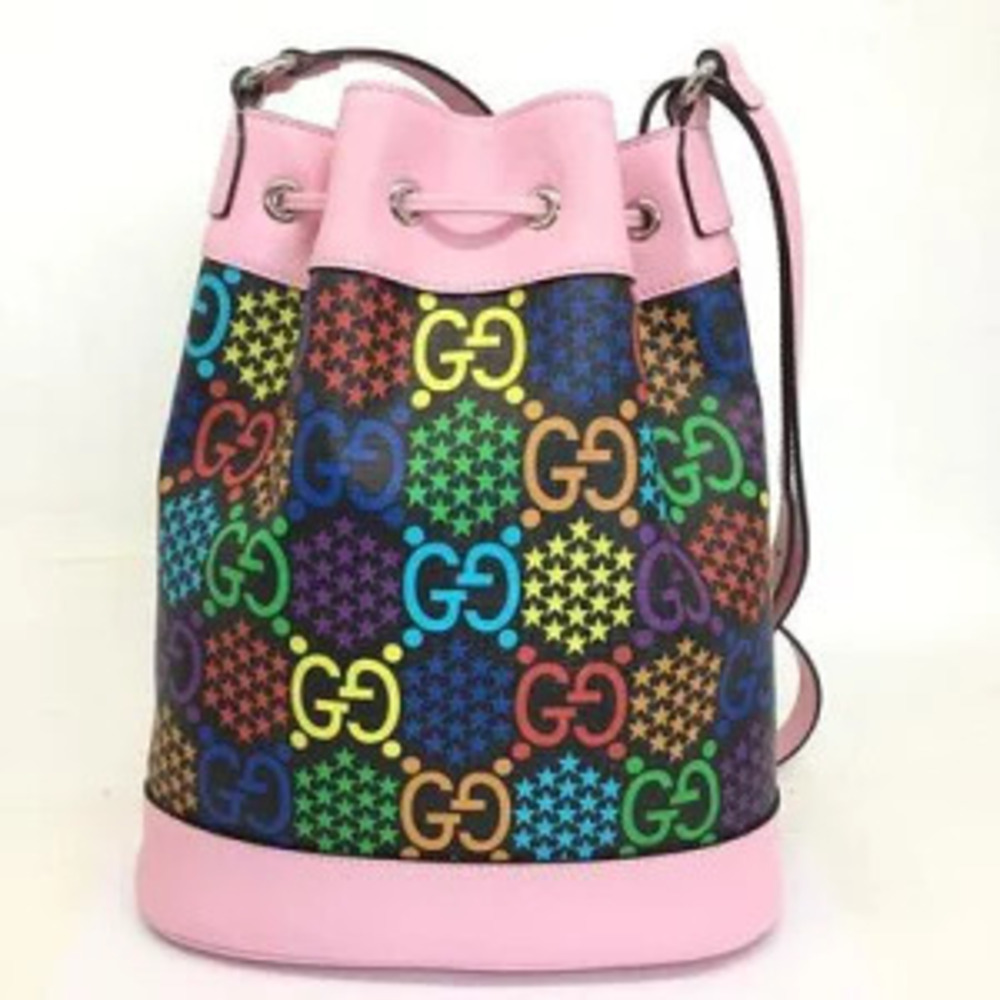 Gucci Bucket GG Multicolor Psychedelic Pink Shoulder Bag
